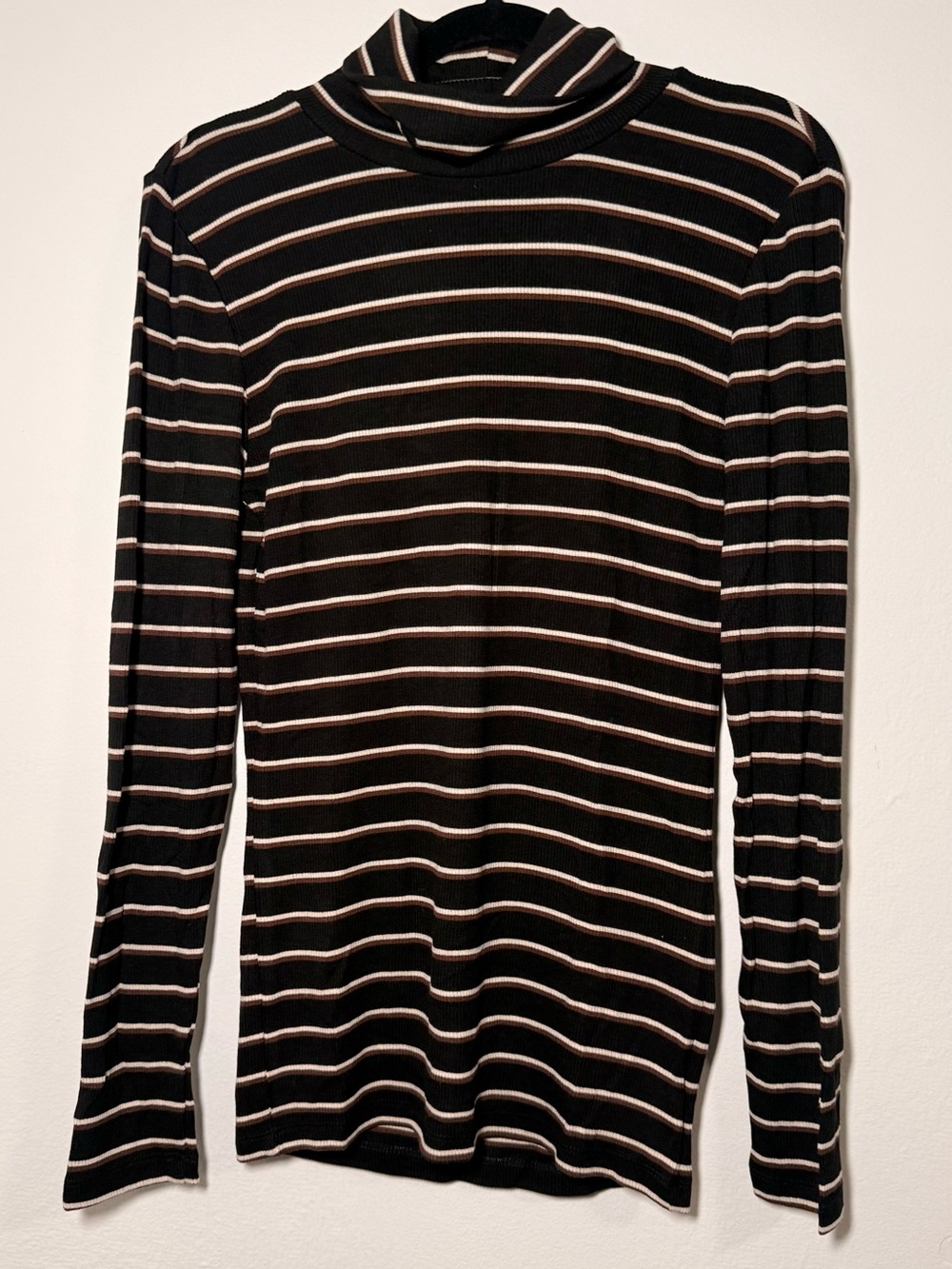 Sanctuary Black/White Striped Turtleneck Sweater Long Sleeve size small S